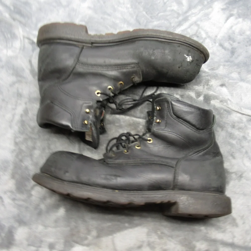 Red Wing Work Boots Mens 13 D Black Leather‎ Safety Steel Toe Lace-Up USA Made